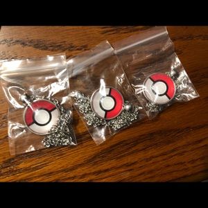 New Pokémon pokeball shape silver plated necklaces